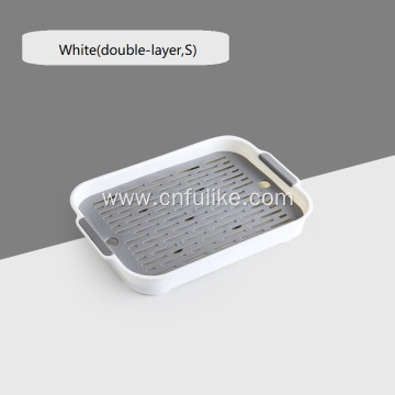 Modern Fruit Plate Double Deck Drain Tray